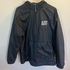 Black AOII Sorority Lined Rain Jacket
